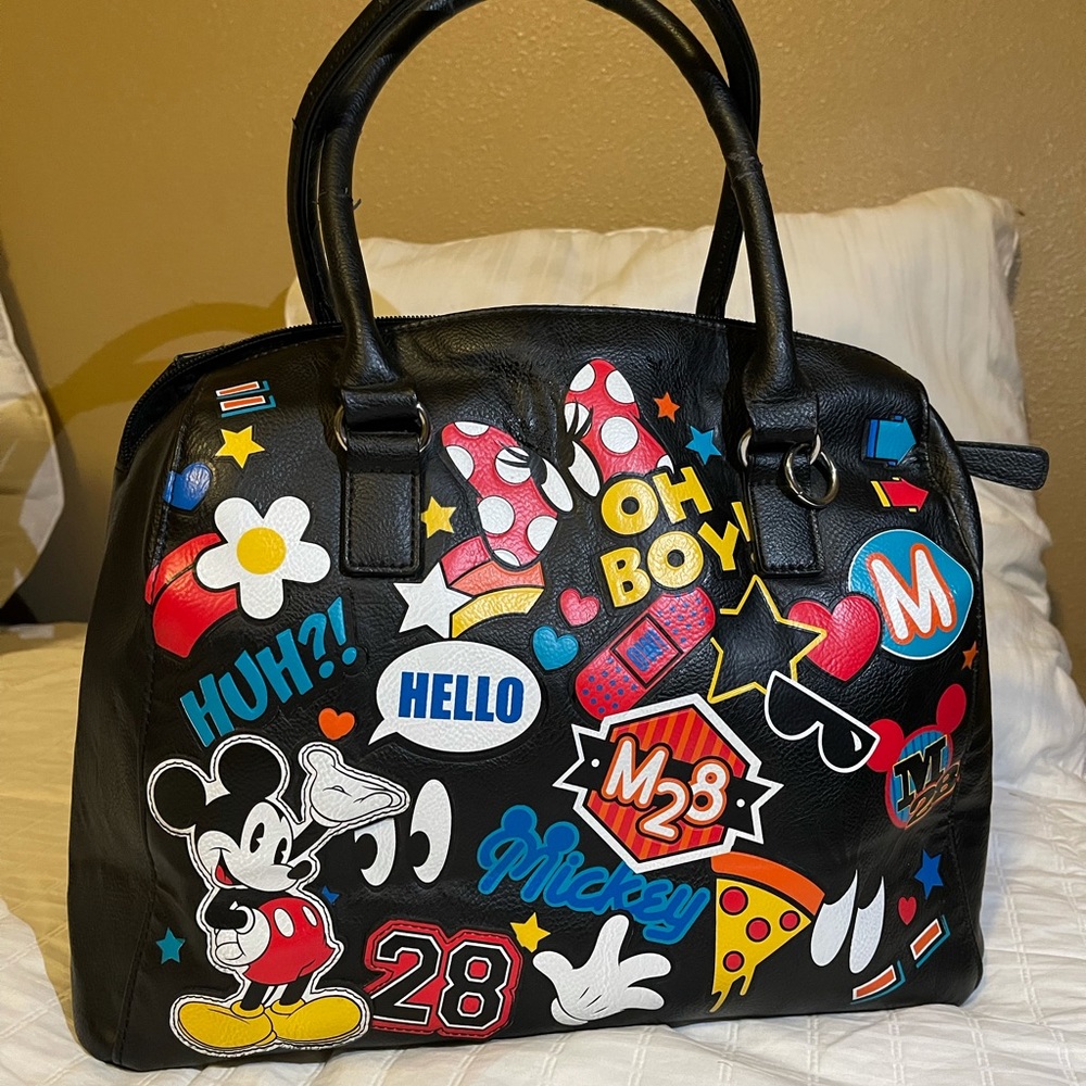 Torrid Disney Mickey Mouse 28 Patchwork Black Handbag